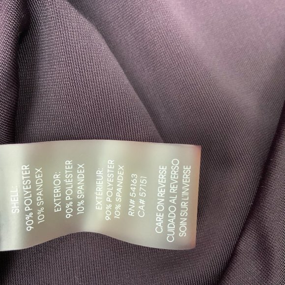 Calvin  Klein Velour Velvet Burgundy Wrap Long Sleeve Dress Sz 14W - Picture 9 of 16